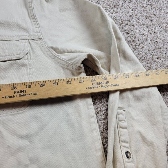 Lucky Brand Denim Jacket Mens Large Beige Button Up Casual Denim Pockets - Picture 4 of 7